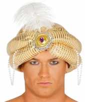 Oosterse tulband voor een sultan goudkleurig