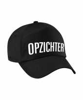 Opzichter verkleed pet zwart volwassenen