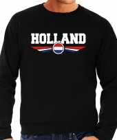 Oranje holland supporter sweater trui zwart met nederlandse vlag voor heren