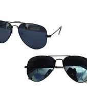 Pilotenbril zwart met donkere glazen voor volwassenen