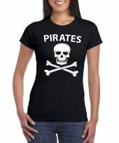 Piraten verkleed shirt zwart dames