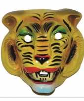 Plastic gele tijger masker voor volwassenen