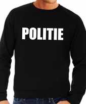 Politie tekst sweater trui zwart voor heren