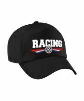 Racing coureur supporter pet baseball cap met nederlandse vlag zwart voor kinderen