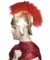 Romeinse hoed met rode veren