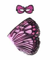 Roze monarchvlinder verkleedset voor meisjes