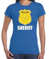 Sheriff police politie embleem t-shirt blauw voor dames