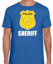 Sheriff police politie embleem t-shirt blauw voor heren