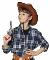 Speelgoed cowboy revolver pistool zilver 20 cm