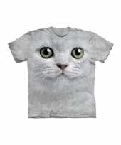 T shirt met de afdruk van een witte kat