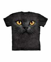 T shirt voor volwassenen met de afdruk van een zwarte kat