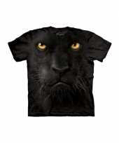 T shirt voor volwassenen met de afdruk van een zwarte luipaard
