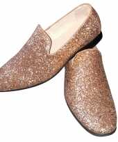 Toppers gouden glitter pailletten disco instap schoenen voor heren