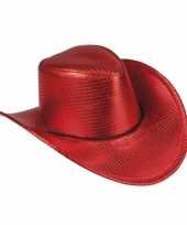 Toppers rode cowboyhoed howdy pailletten voor volwassenen
