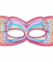 Vlinder oogmasker roze regenboog voor kinderen