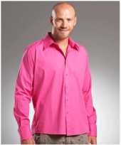 Vrije tijds shirt heren roze manhatten