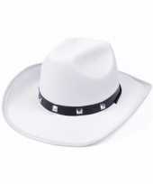 Witte cowboy hoeden met studs