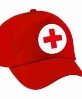 Zuster verpleegster pet baseball cap rood voor dames