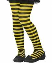Zwart gele verkleed panty voor kinderen