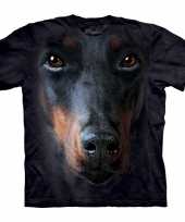 Zwart honden t-shirt doberman