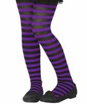 Zwart paarse verkleed panty voor kinderen