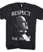 Zwart respect the family t-shirt