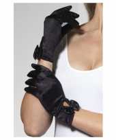 Zwarte korte verkleed handschoenen voor dames