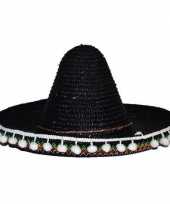 Zwarte sombrero 25 cm voor kinderen