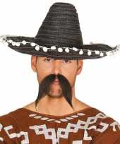Zwarte sombrero mexicaanse hoed 45 cm voor volwassenen
